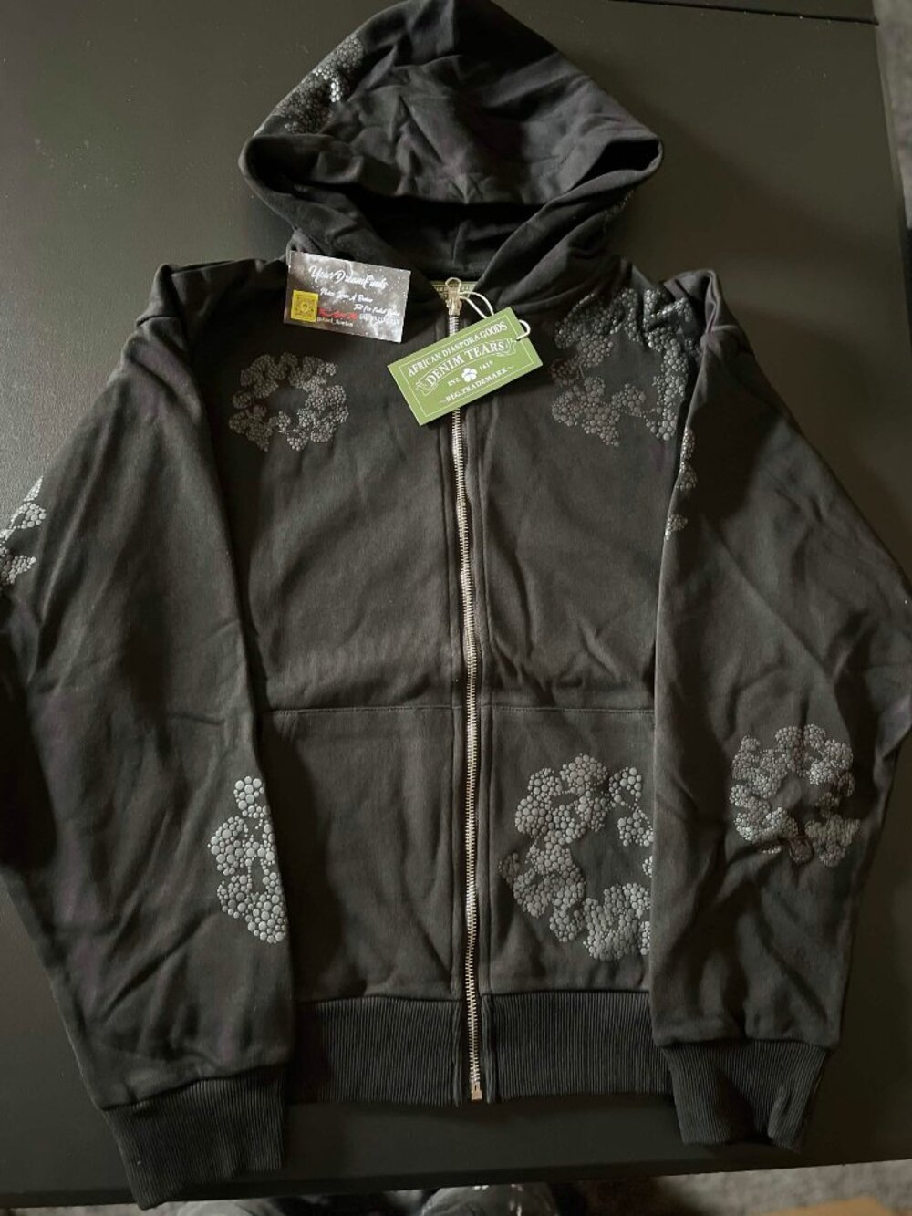 Denim Tears Black Zip-Up Hoodie